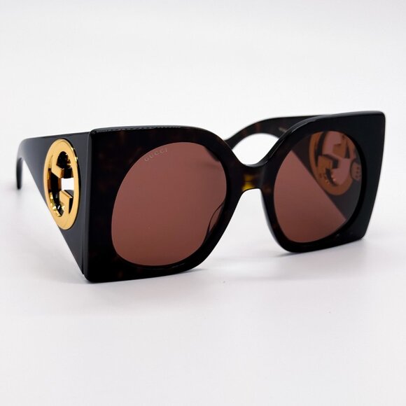NEW GUCCI GG1254S 002 BUTTERFLY HAVANA BROWN WOMEN SUNGLASSES GUCCI - Picture 1 of 11